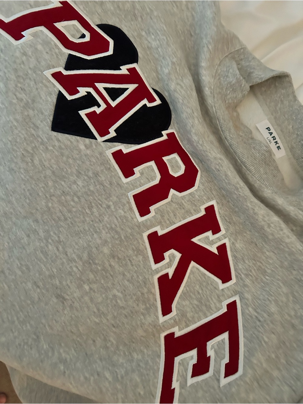 Parke heart mock Neck Women's Sweatshirt in Light Gray